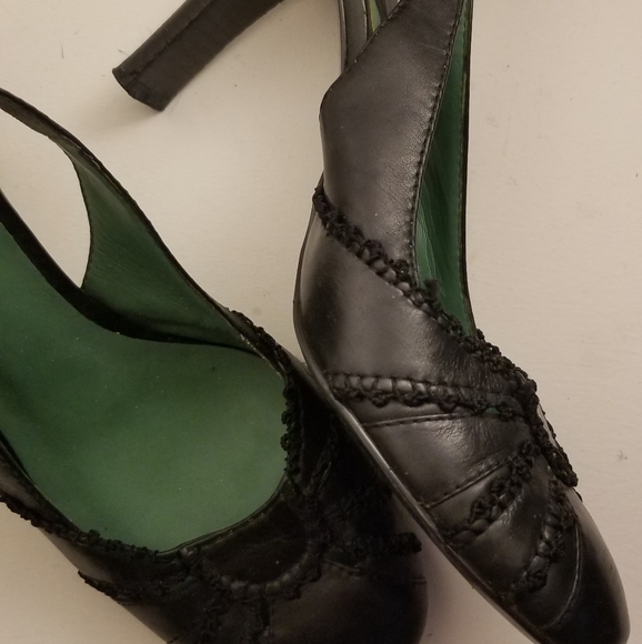 Vintage styled Hilary Radley black leather heels - Picture 3 of 7